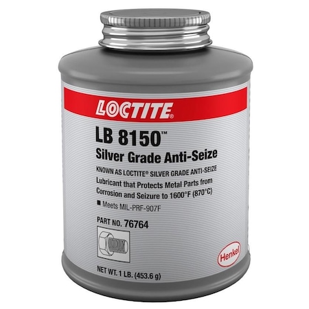 Loctite Anti Seize Lubricant, Silver Grade Anti-Seize 1 lb. Net Wt. Brush Top LOC76764